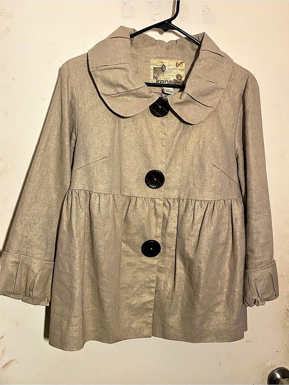 Kensie Women's Textured baybydoll Cuff Jacket in Brown